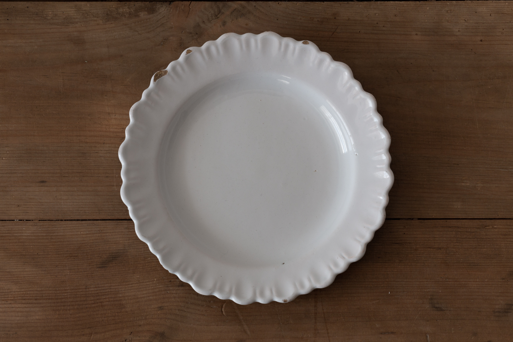18世紀 Moustiers ムスティエ 大皿 ファイアンス 花リム皿 - 食器